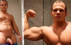 Dennis Conerman shows off his muscles and jerks off at Bentley Race