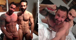 Martin Mazza and Aybars on the set of Raging Stallion’s upcoming movie